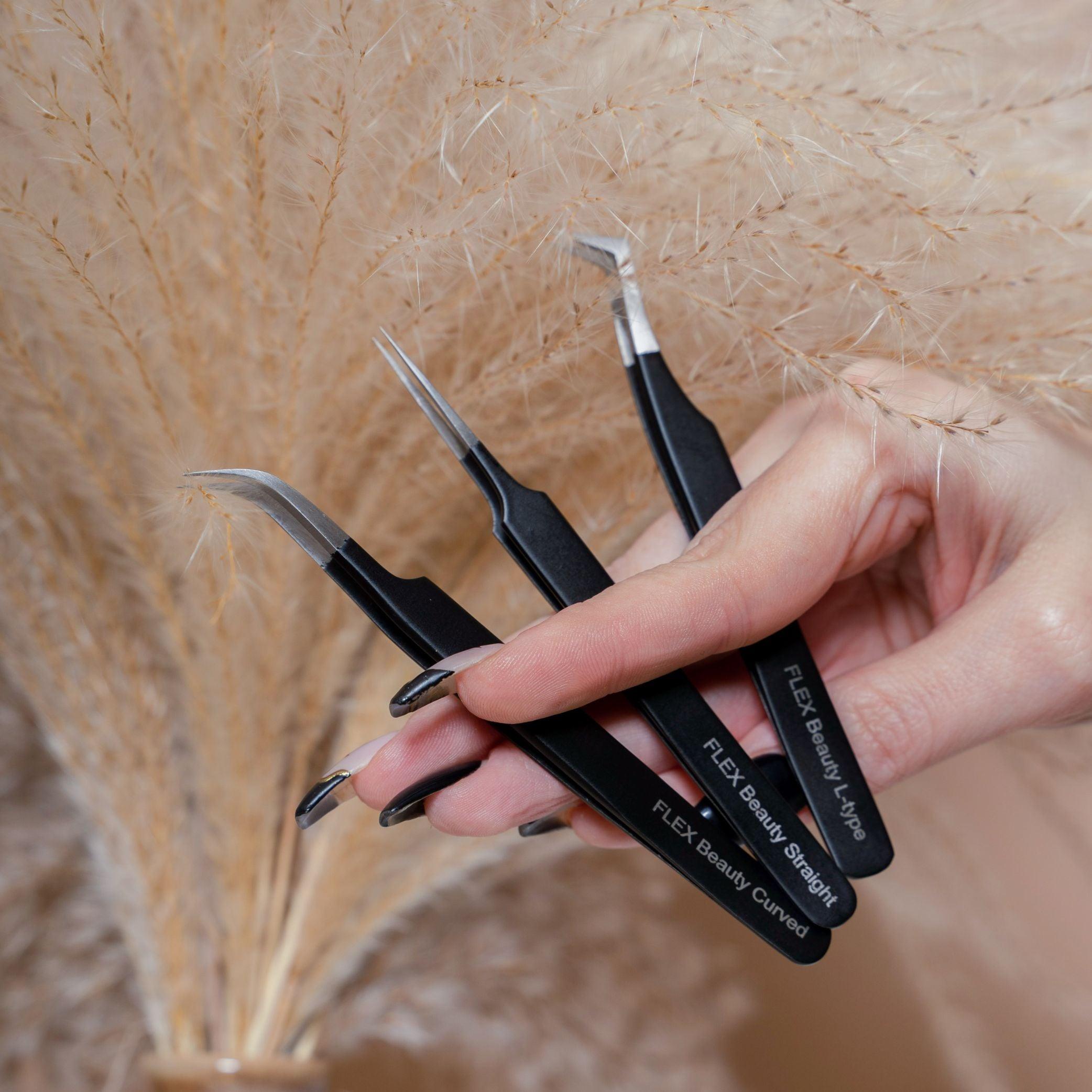 FLEX Beauty L-type Tweezers - The Beauty House Shop