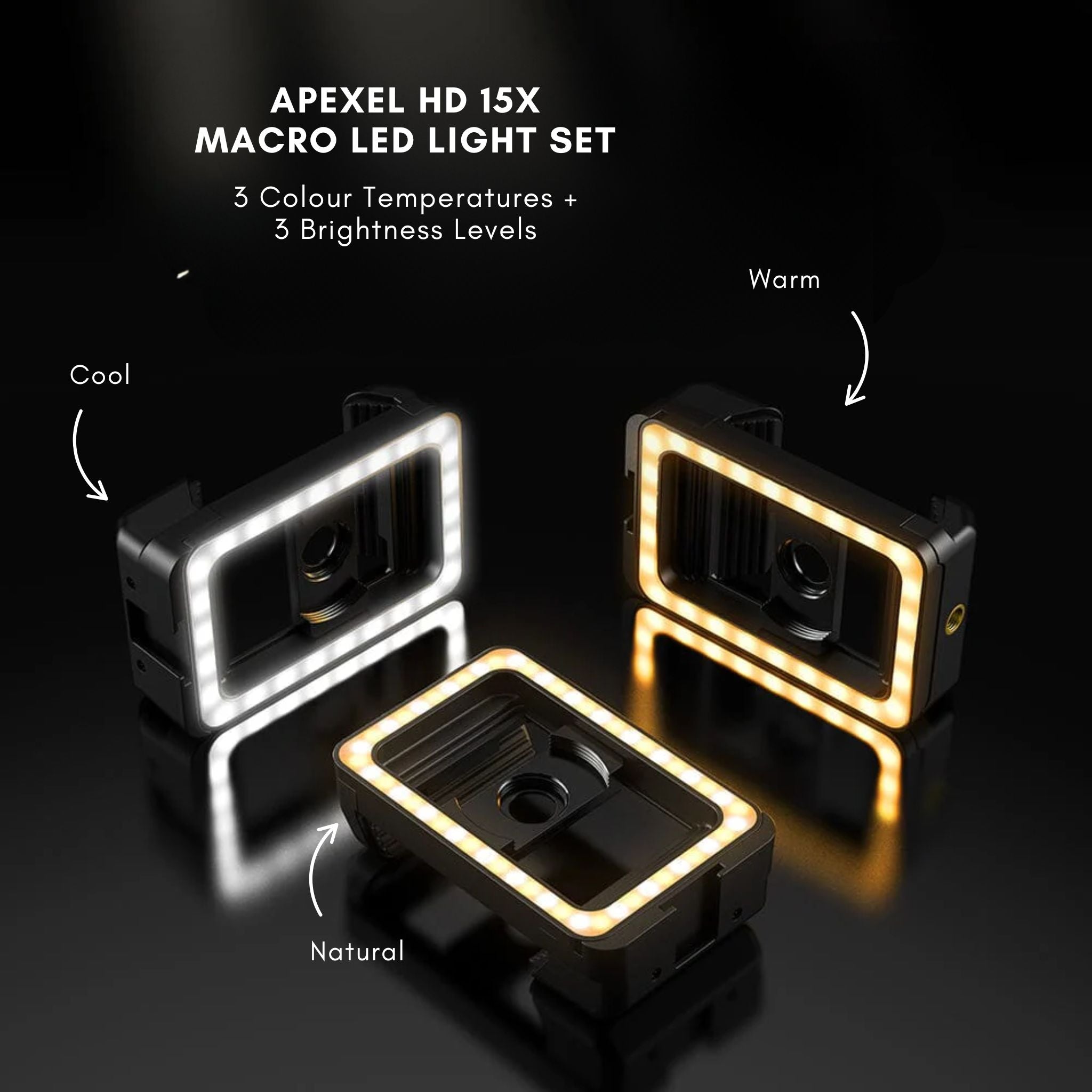 Apexel HD 15x Macro LED Light Set