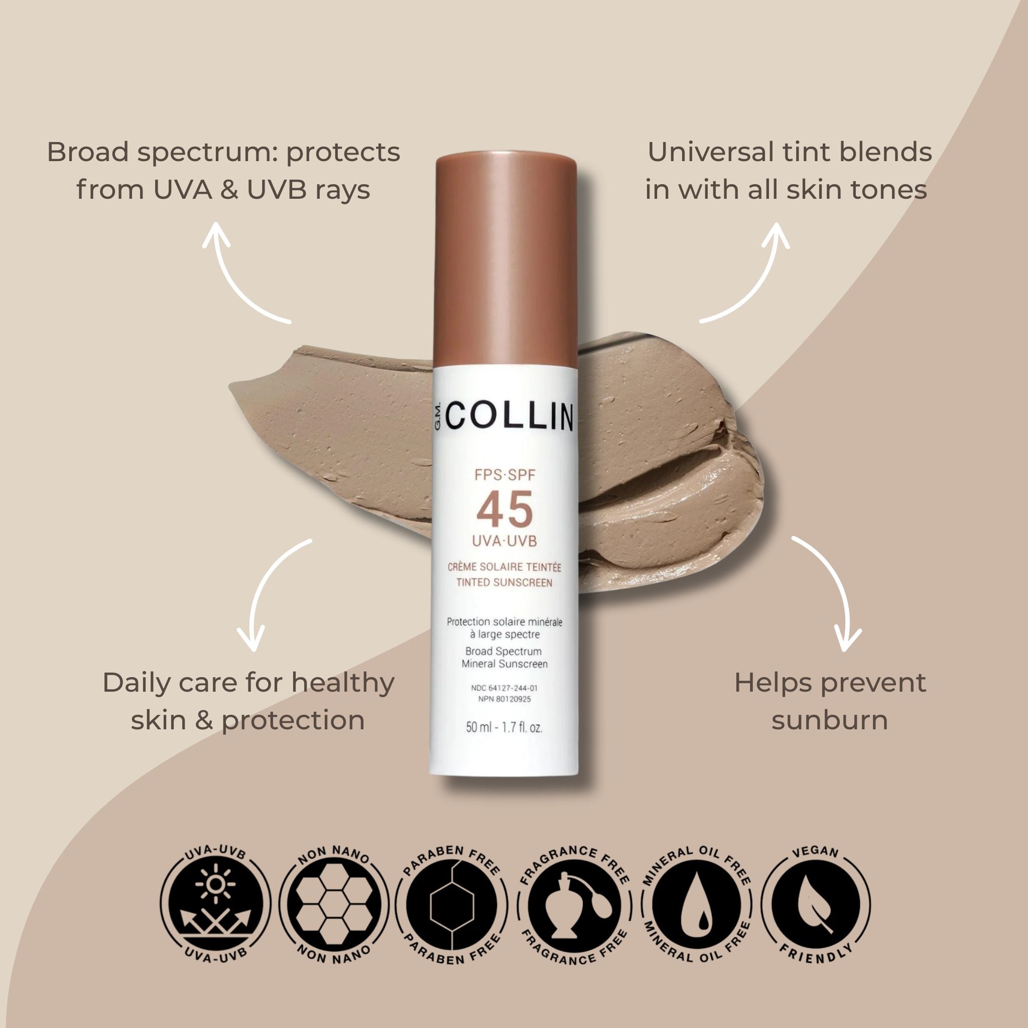 GM Collin SPF 45 Tinted Sunscreen